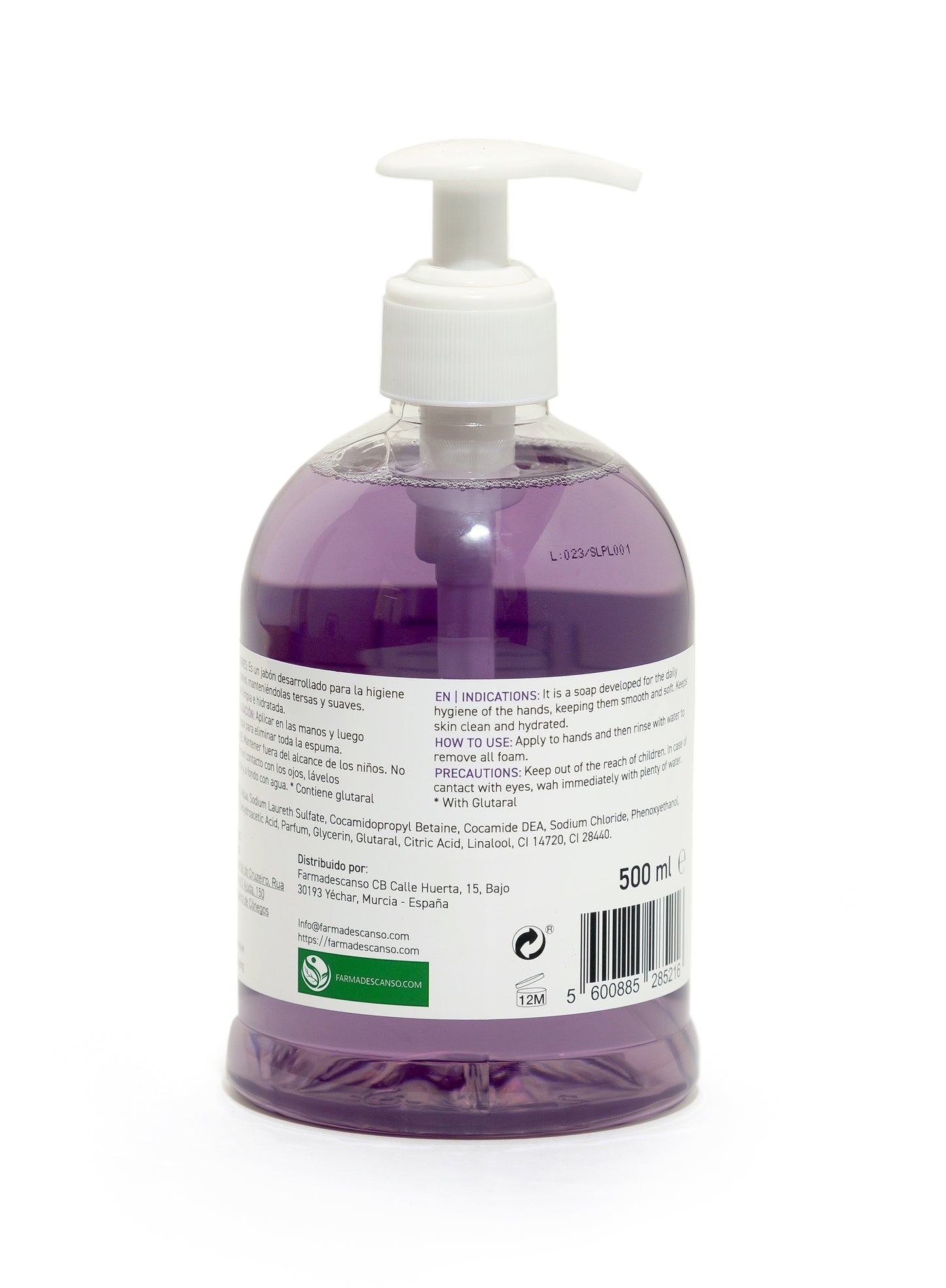 YOUBELLE FARMADESCANSO Jabón Líquido Perfumado BAC Lavanda 500ml  | Limpieza Profunda | Limpia Y Protege