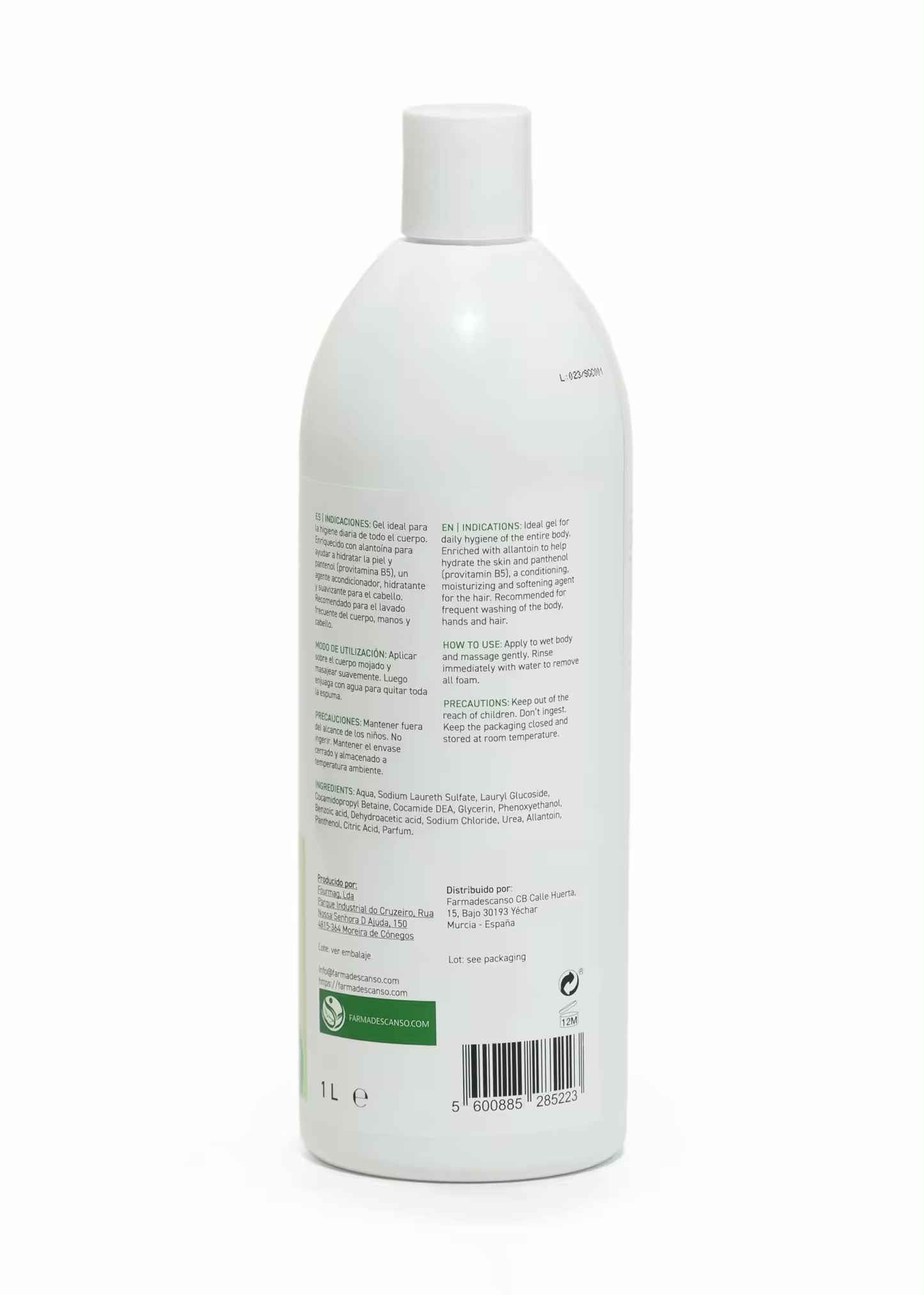 YOUBELLE FARMADESCANSO Gel de Baño 3 en 1 1L  | Limpieza Profunda | Hidratación Intensa | Hidrata Y Revitaliza Tu Piel